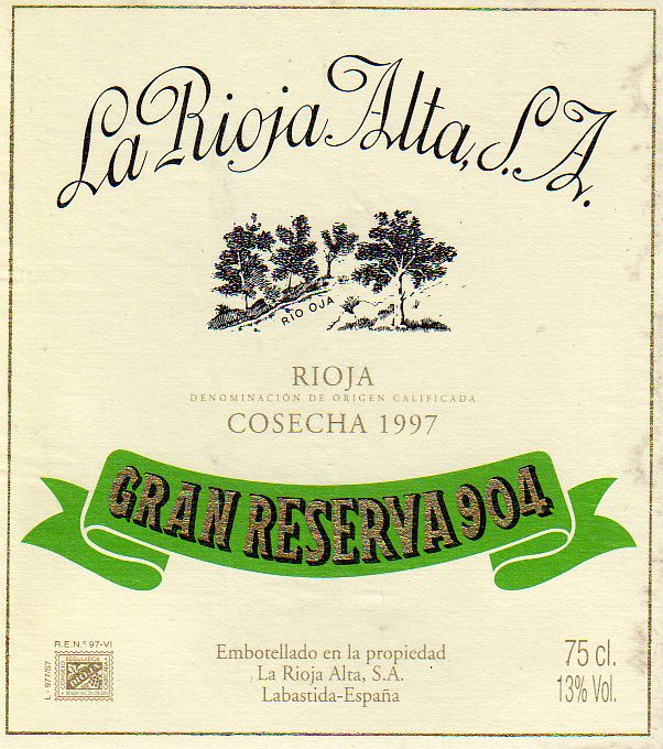 Grand Reserva 904 La Rioja ALta 1997